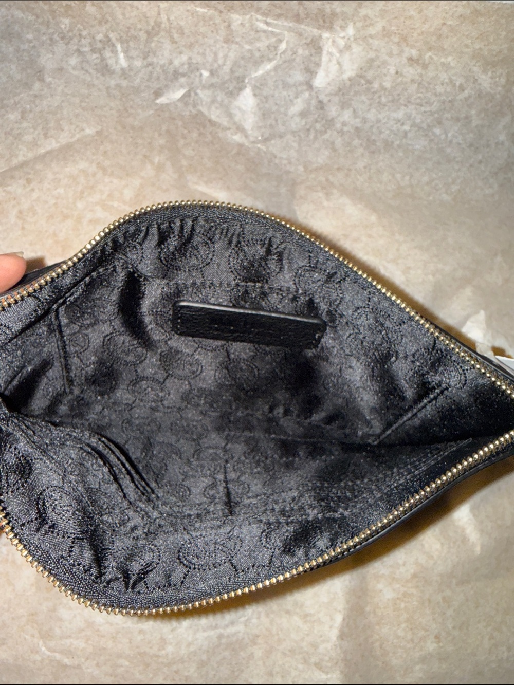 Michael Kors Black Leather Wristlet with Gold Logo - Picture 3 of 6